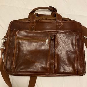 Brown leather briefcase laptop case Wilson’s